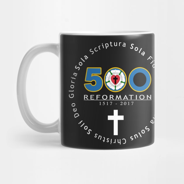 500 Years Reformation Martin Luther Rose - Five Solas Tshirt by CMDesign